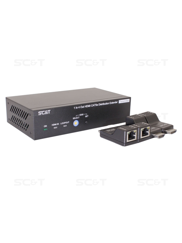 SCT HE04SEK — HDMI сплиттер 1x4 с удлинением по витой паре